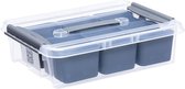 Kunststof box met deksel en vakken Pro Box Plast Team 8L transparant