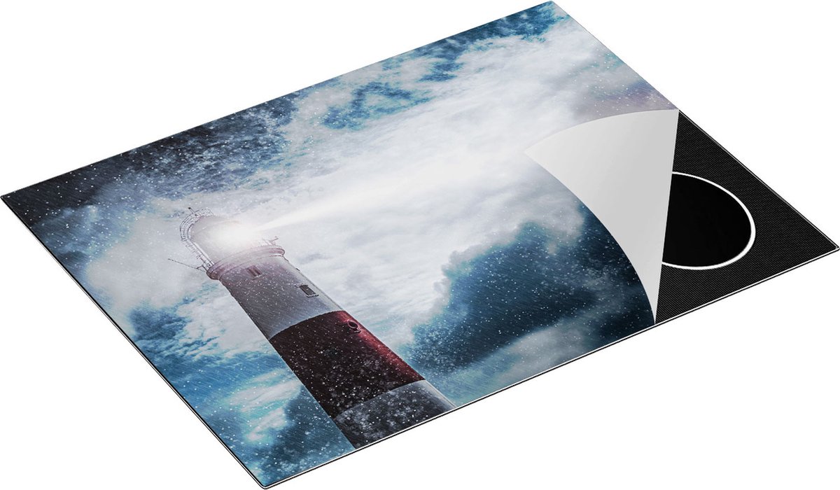 Chefcare Inductie Beschermer Vuurtoren tijdens de Regen Storm - 70x55 cm - Afdekplaat Inductie - Kookplaat Beschermer - Inductie Mat