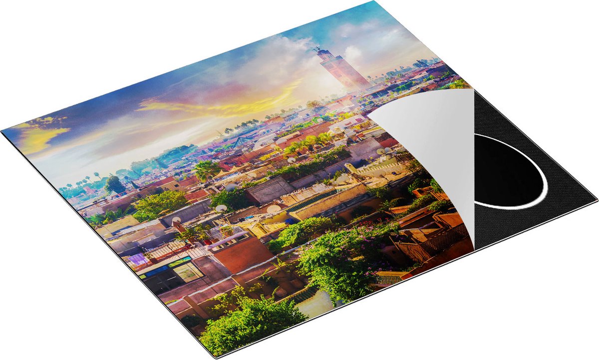 Chefcare Inductie Beschermer Medina van Marrakesh in Marokko - 60x55 cm - Afdekplaat Inductie - Kookplaat Beschermer - Inductie Mat