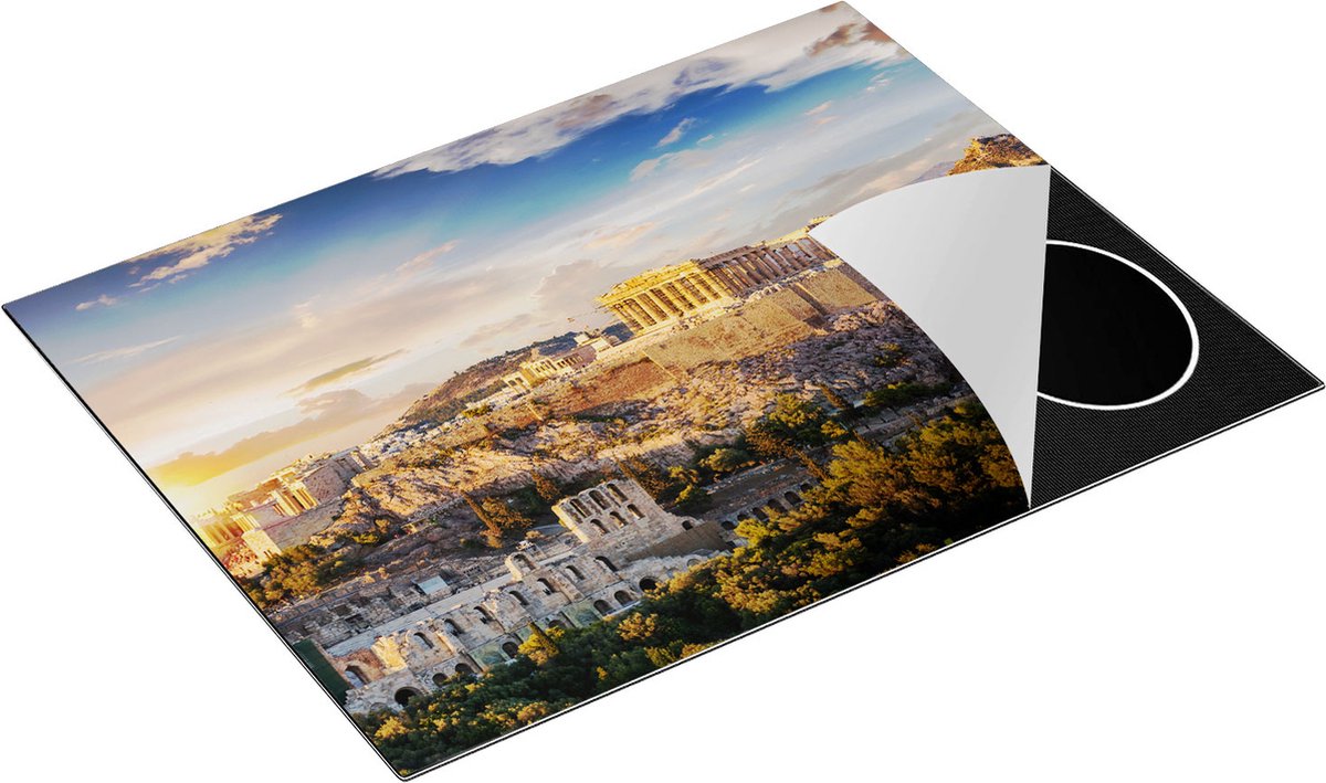 Chefcare Inductie Beschermer Akropolis van Athene, Griekenland - Architectuur - 77x59 cm - Afdekplaat Inductie - Kookplaat Beschermer - Inductie Mat