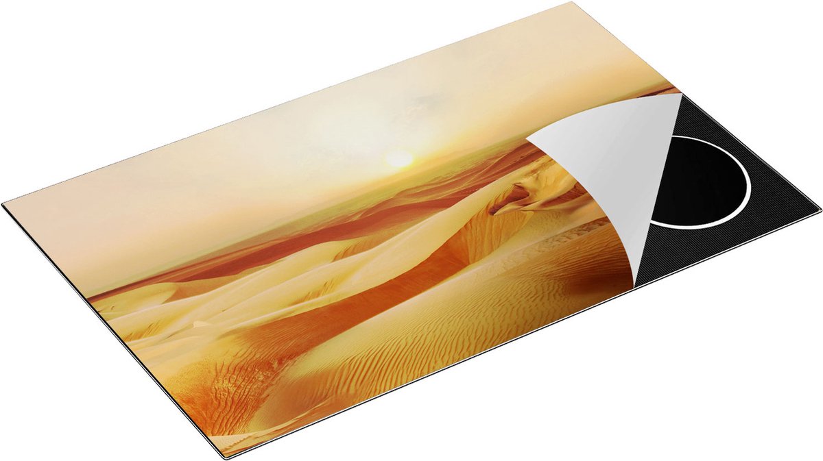 Chefcare Inductie Beschermer Woestijn bij Zonsondergang in de Sahara - 85x50 cm - Afdekplaat Inductie - Kookplaat Beschermer - Inductie Mat