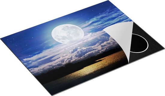 Chefcare Inductie Beschermer Volle Maan bij het Water - 70x52 cm - Afdekplaat Inductie - Kookplaat Beschermer - Inductie Mat
