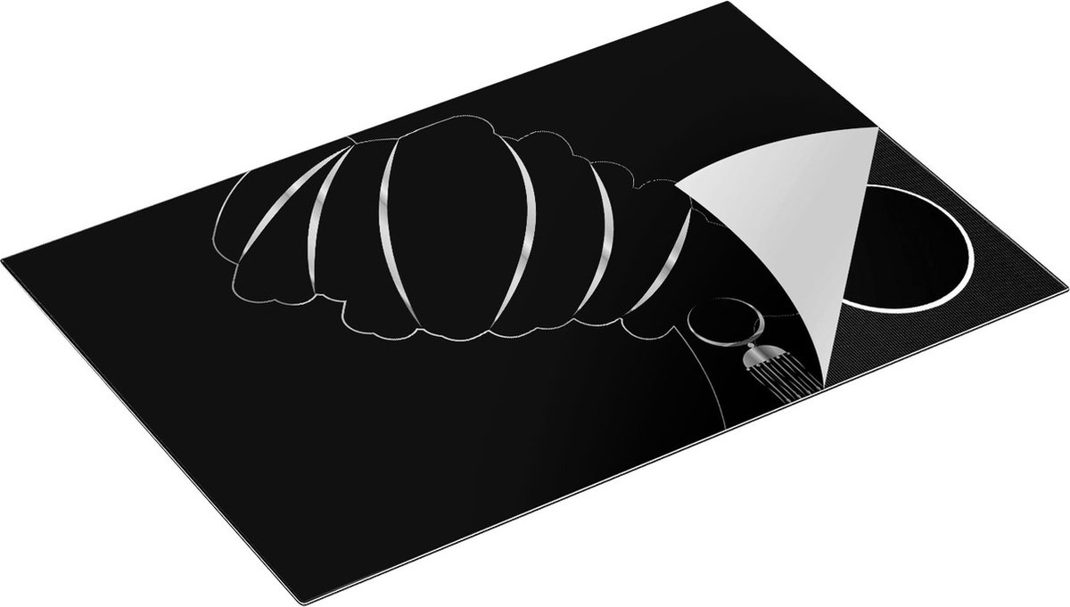 Chefcare Inductie Beschermer Afrikaanse Vrouw met Gouden Zwarte Tulband - Zwart Wit - 81x52 cm - Afdekplaat Inductie - Kookplaat Beschermer - Inductie Mat