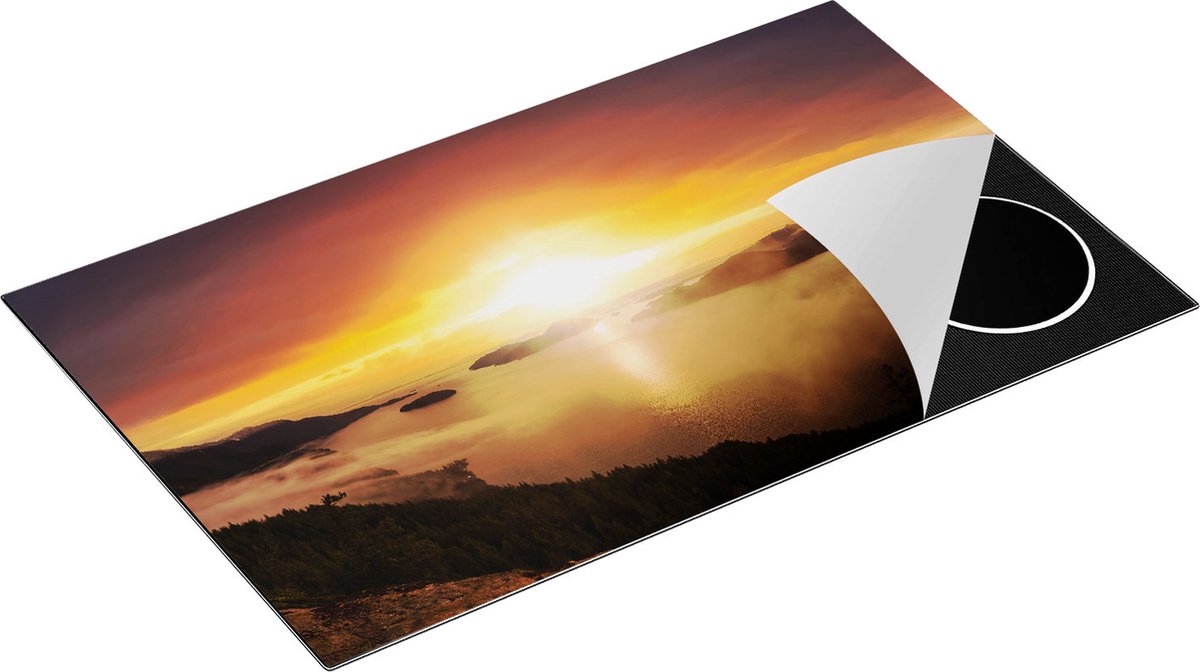 Chefcare Inductie Beschermer Zonsondergang in de Bergen met Wolken - 85x50 cm - Afdekplaat Inductie - Kookplaat Beschermer - Inductie Mat