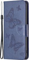 Mobigear Telefoonhoesje geschikt voor Nokia G11 Hoesje | Mobigear Butterfly Bookcase Portemonnee | Pasjeshouder voor 2 Pasjes | Telefoonhoesje voor Pinpas / OV Kaart / Rijbewijs - Donkerblauw