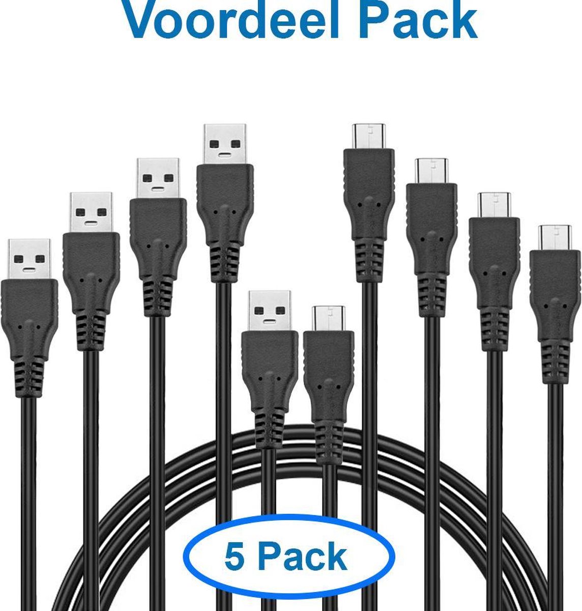 Image of MMOBIEL 5 Stuks USB-C Kabel naar USB-A Kabel 3.0 - 1M