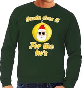 Foute kersttrui Kerstman does it for the ho's groen voor heren L (52)