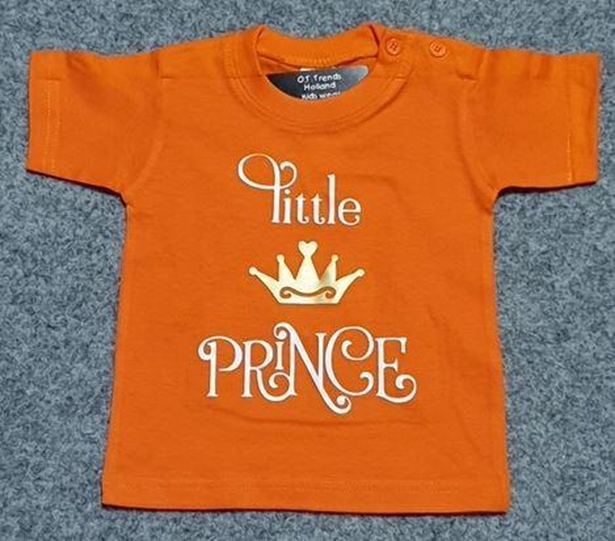Baby shirt koningsdag met opdruk little prince maat 68