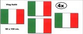 4x Vlag Italie luxe 90x150cm