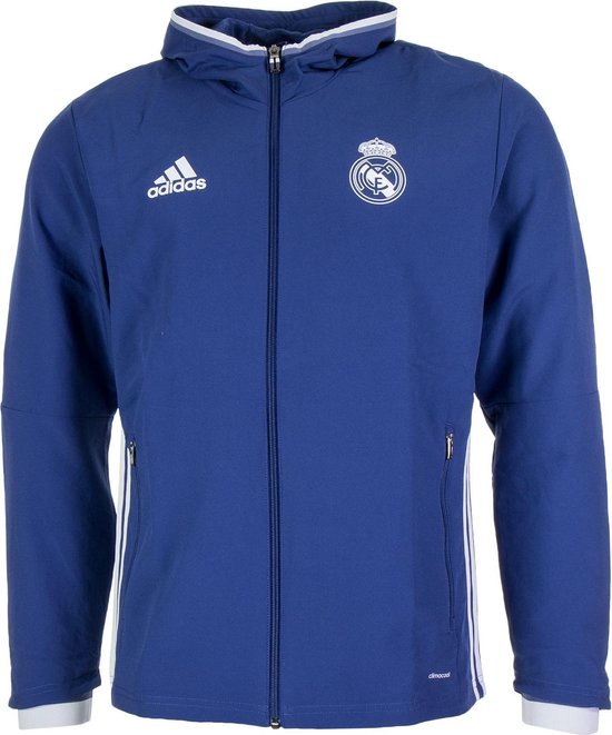 adidas Real pres trainings jas Trainingsjas - Maat M - Mannen - blauw/wit |  bol.com