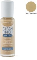 Rimmel London Clean Finish Matte Foundation - 130 True Ivory