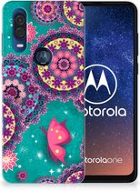 Motorola One Vision Hoesje maken Vlinders en Cirkels