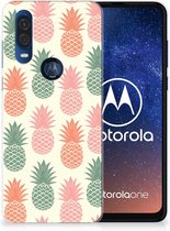 Siliconen Case Motorola One Vision Ananas