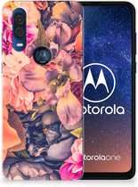 Coque pour Motorola One Vision Coque Smartphone Bouquet De Fleurs