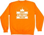 Oranje sweater Koningsdag | Happy Kingsday Willem | Maat 122-128