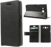 Zwart agenda wallet hoesje Samsung Galaxy Core 2