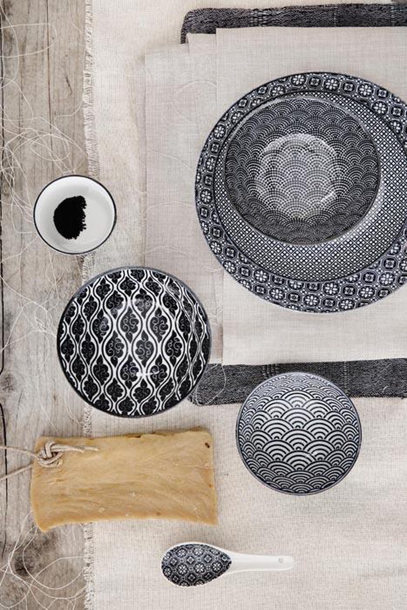 Ontbijtbord Nippon Black Tokyo Design - Stippen Design - Kopen