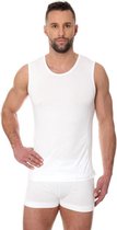 Brubeck Heren Ondergoed Hemd - Naadloos Onderhemd Elastisch Katoen - Wit XL