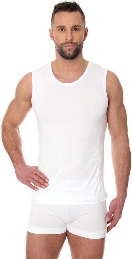 Brubeck Heren Ondergoed Hemd - Naadloos Onderhemd Elastisch Katoen - Wit XL  | bol.com