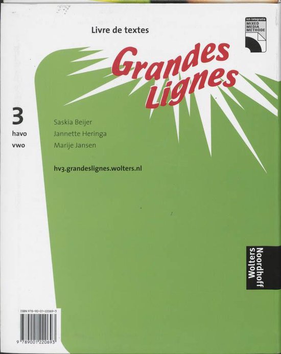 3 Havo/Vwo Grandes Lignes 9789001220693 Boeken bol