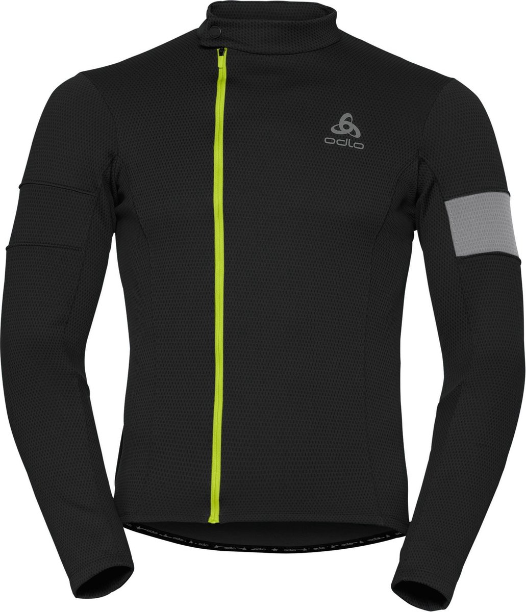 ODLO Lombardia - Fietsshirt - Heren - Maat S - Zwart/Geel