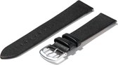 Montanello horlogeband leer - zwart - 22mm - soepel kalfsleer - klassiek - zonder stiksel