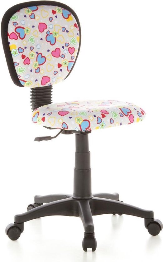 hjh office Kiddy Top - Chaise de bureau - Enfant - Fleurs / coeurs