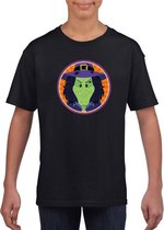Halloween heks t-shirt zwart kinderen XS (110-116)