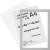 Zelfklevend magneet folie A4 (incl. magneetvenster) - Zilver Grijs