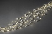 Konstsmide 6391 - Snoerverlichting - 200 lamps LED Cascade zilver 10 strengen diamant - 200 cm - 24V - voor binnen - warmwit