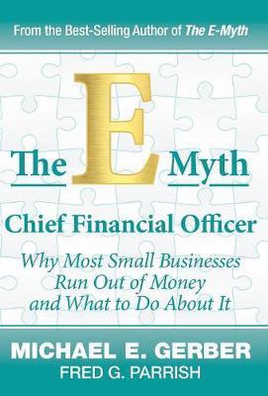 Couverture du livre 'The E-Myth Chief Financial Officer' avec fond puzzle et E dorée.