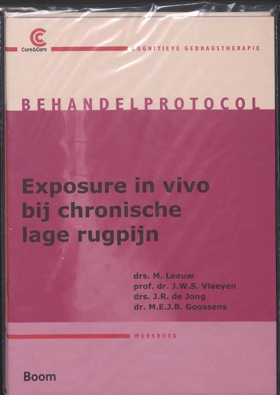 Cover van het boek 'Behandelprotocol exposure in vivo bij chronische lage rugpijn / werkboek 3 ex / druk 1'