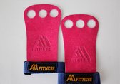 3 Hole Anti Slip Hand Grips Voor alle Sporten - Premium Kwaliteit - Roze - Medium