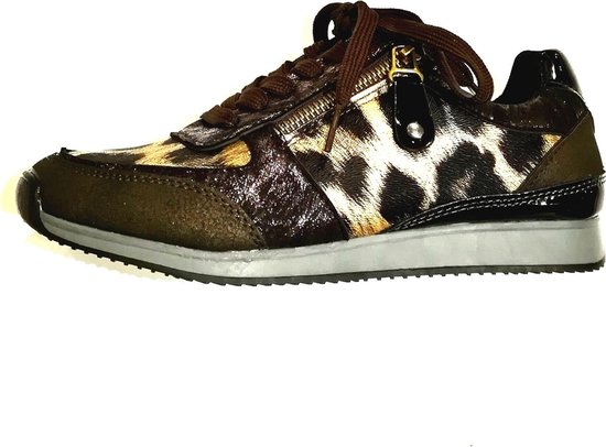 veld filosofie Momentum Hippe sneaker met luipaardmotief – zwart/ goud | bol.com