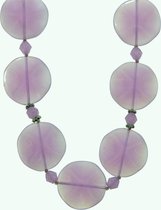 Lila paarse ketting met platte kralen