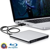 USB 3.0 Aluminium Draagbare DVD / CD Herschrijfbare Blu-ray Drive voor 12,7 mm SATA ONEVEN / HDD, Plug en Play (zilver)