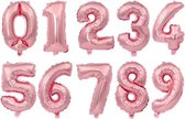 XL Folie Ballon (5) - Helium Ballonnen - Babyshower - Champagne Rose - Verjaardag / Speciale Gelegenheid - Cijfers