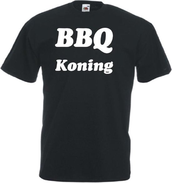 Mijncadeautje Unisex T-shirt zwart (maat XXL) BBQ Koning