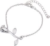 24/7 Jewelry Collection Roos Armband - Bloem - Zilverkleurig