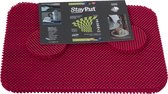 Isagi StayPut 6 stuks rode anti-slip Placemats en Onderzetters