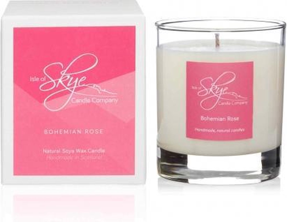 Isle of Skye Candle Company Een echte klassier, Romantische Roos | Large Tumbler | 100% natuurlijke soja was en etherische oliën | >45 uur genieten en brandt helemaal op | Er zijn geen betere geurkaarsen | Handgemaakt op Skye in Schotland Transparant