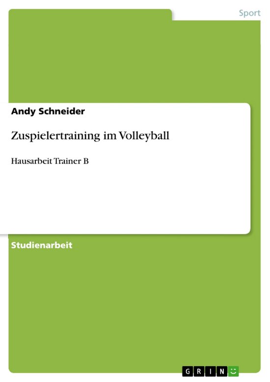 Zuspielertraining im Volleyball - cover