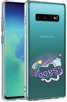 Samsung Galaxy S10 transparant siliconen hoesje - oops