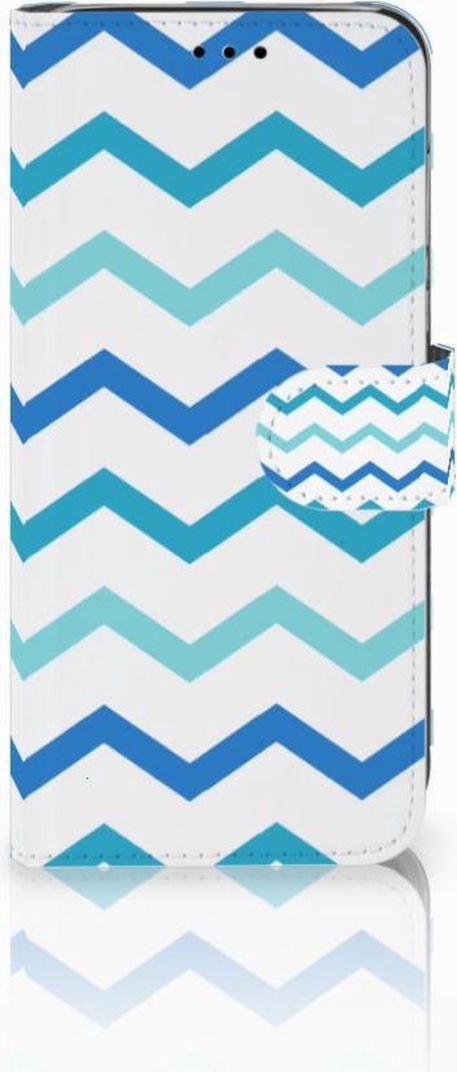 Huawei P20 Lite Telefoon Hoesje Zigzag Blauw