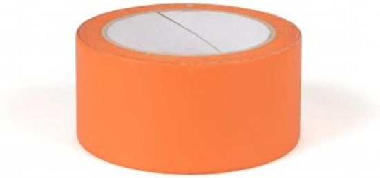Oranje PVC removable tape 50mm x 33mtr. 6 stuks. + Kortpack pen (020.0162)