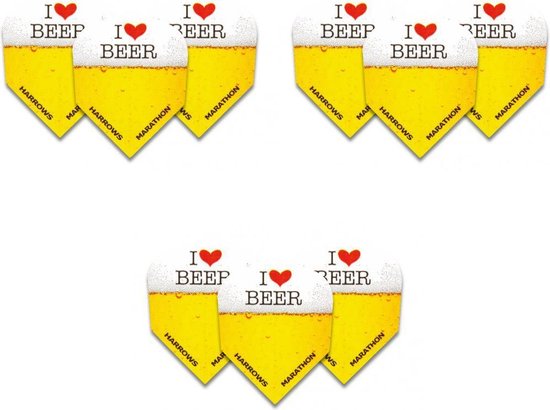 Afbeelding van het spel 3 sets (9 stuks) - I Love Beer - darts flights - Dragon Darts