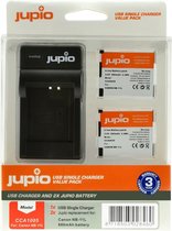 Jupio Kit: 2x Battery NB-11L + USB Single Charger