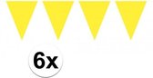 6x vlaggenlijn / slinger geel 10 meter - totaal 60 meter - slingers