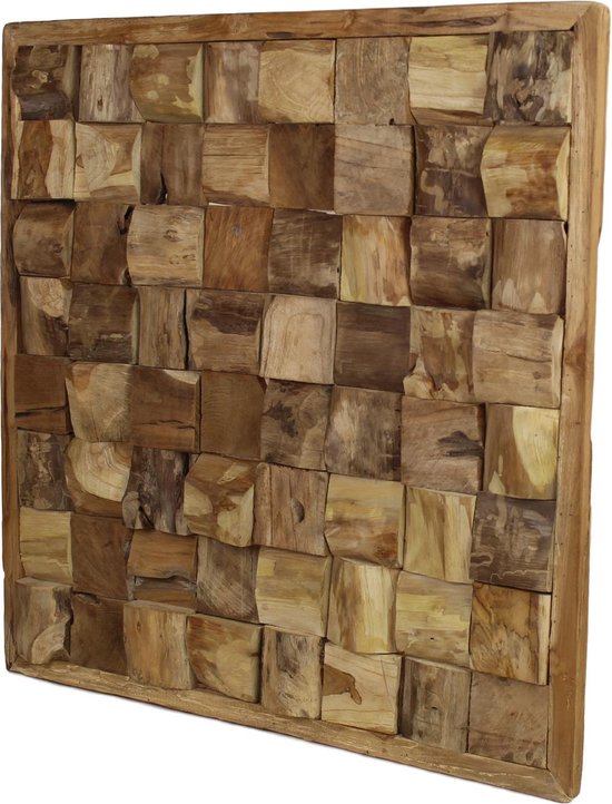 HSM Collection Wanddecoratie 80x80 cm teak