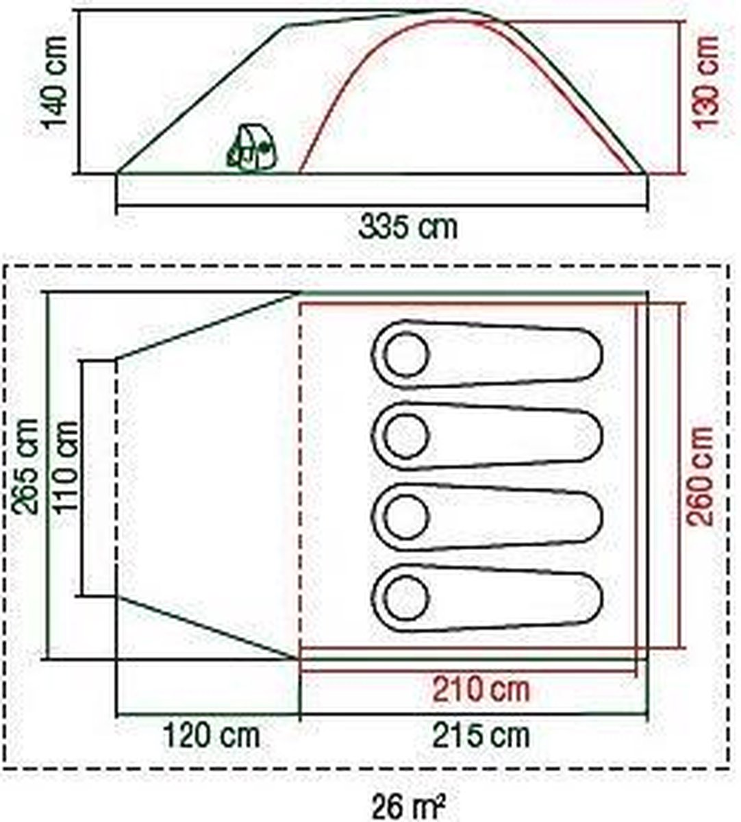 Coleman Kobuk Valley 4 Plus Koepeltent - Verduisterende tent - tent 4 persoons – foto 8